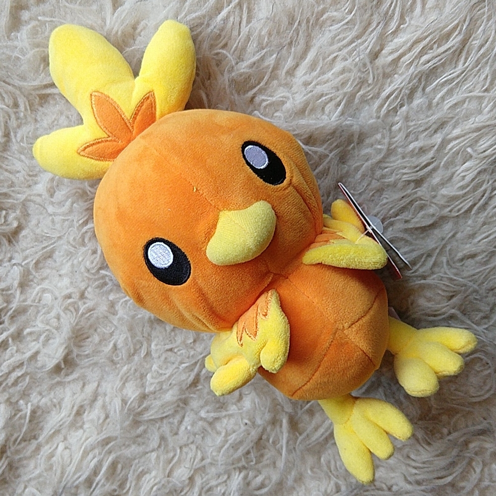 Pokemon Torchic Orange and Yellow Bird Chick Plush Tag 9"